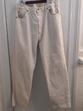 Men's Levi's Cream White Jeans. Vintage, W38, L30, 100% Cotton, 5 Pocket